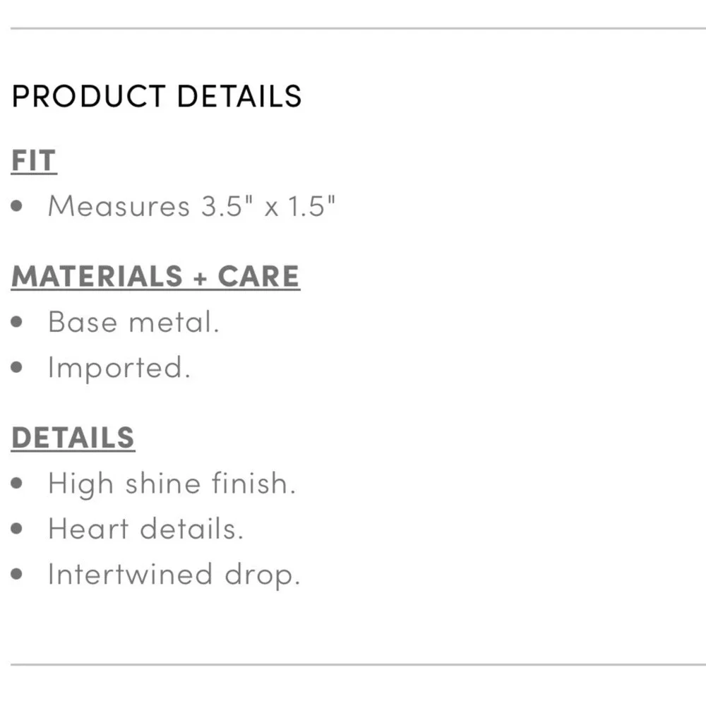 Torrid‎ Women's Gold Intertwined Heart Drop Earrings